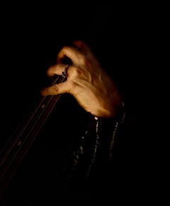 Hand on the Fretless Bass