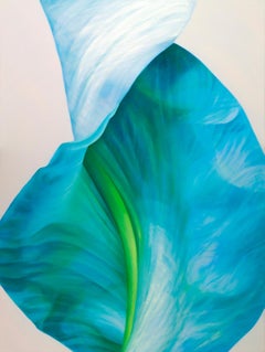 Untitled 28-turquoise/blue leaf 60 X 40