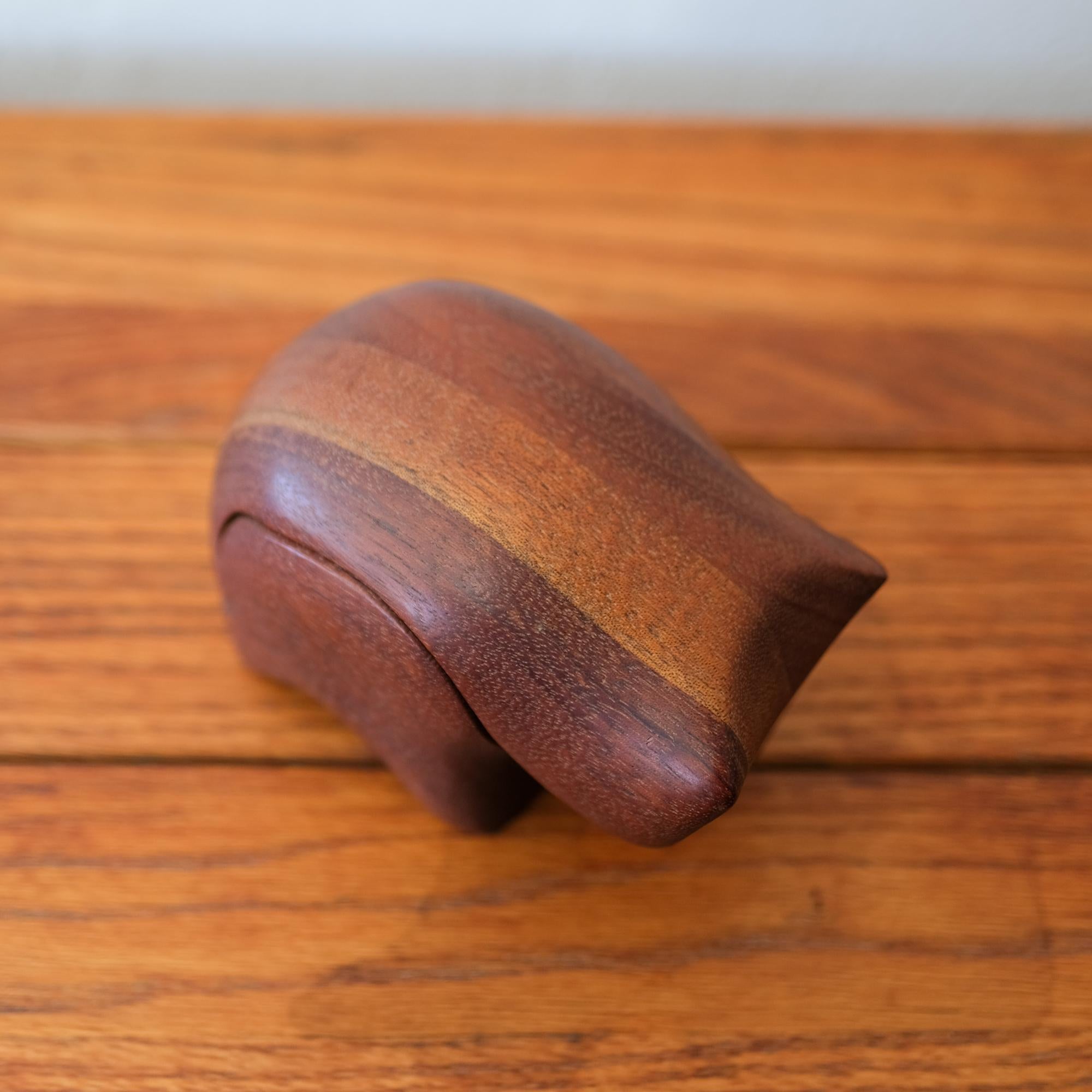 Walnut Deborah Bump Handcrafted Wood Cat Ring Box
