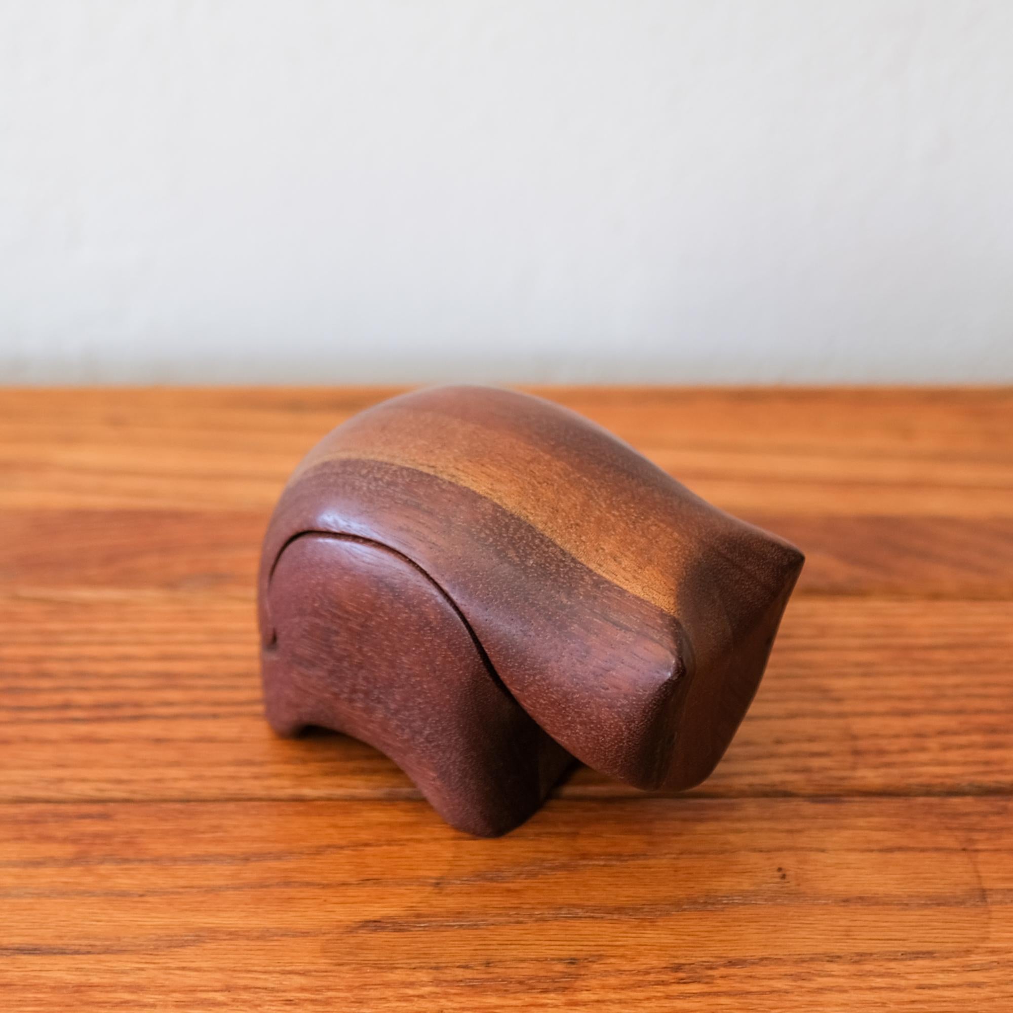 Deborah Bump Handcrafted Wood Cat Ring Box 1
