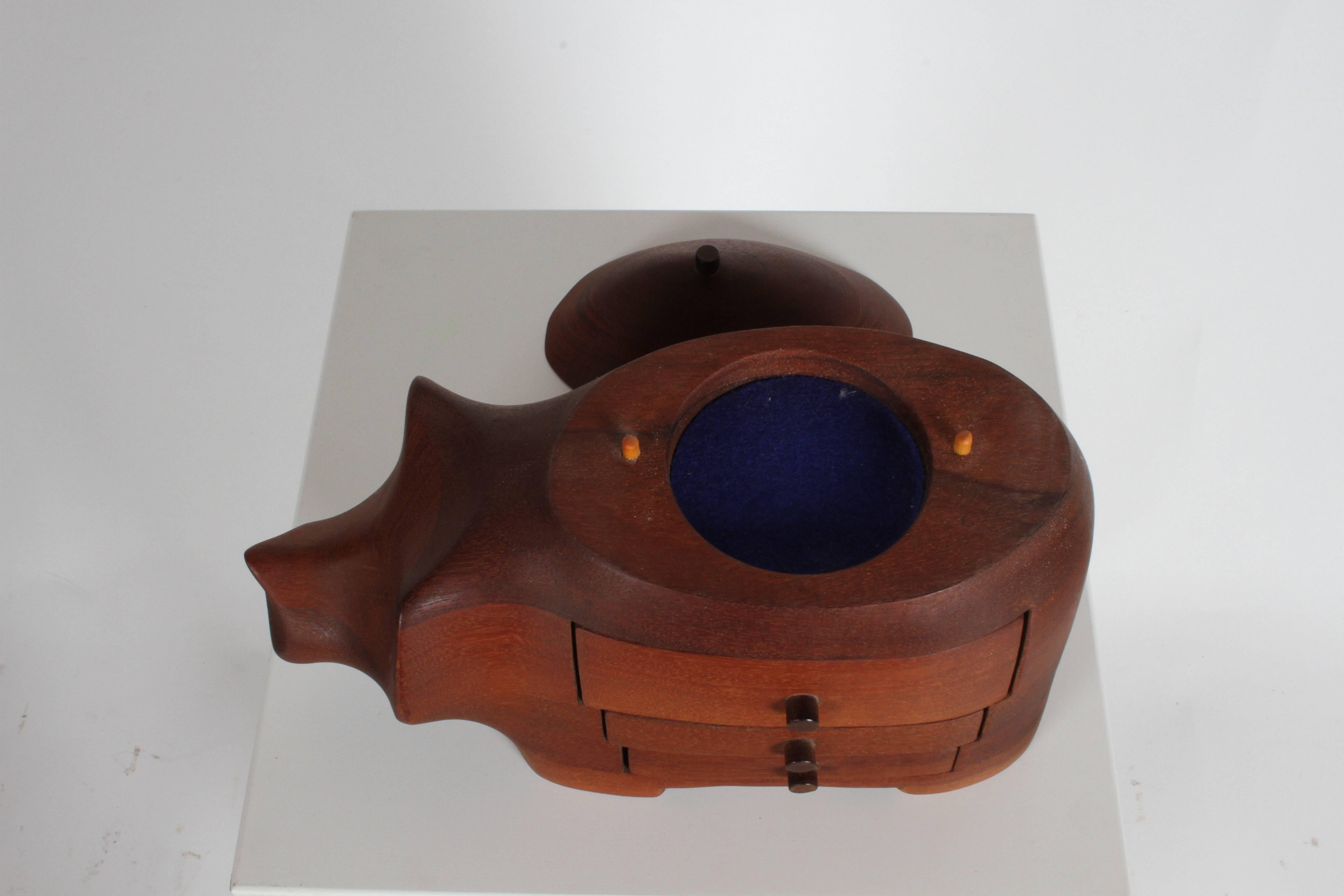 Mahogany Deborah D. Bump Rhino Jewelry Trinket Box