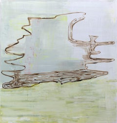 Peinture abstraite à l'huile sur toile « Disccovery » de Deborah Dancy