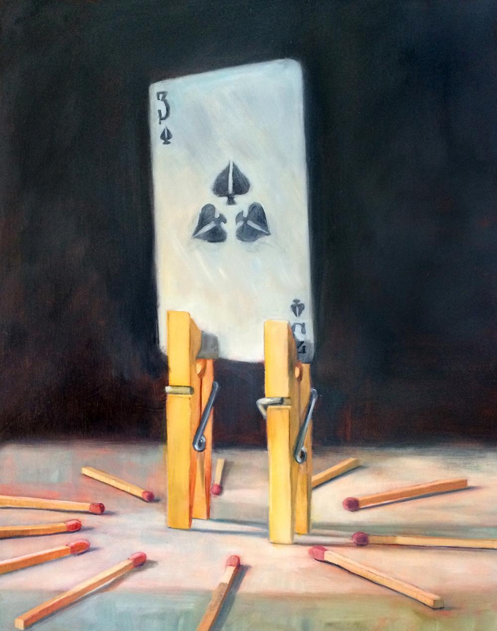 Deborah Davidson Beauty in Common Things (Three of Spades) For Sale