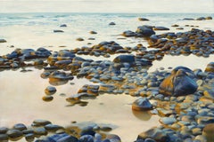 Song of Stones, Rocky Beach of Northern Michigan, Original Oil on Canvas