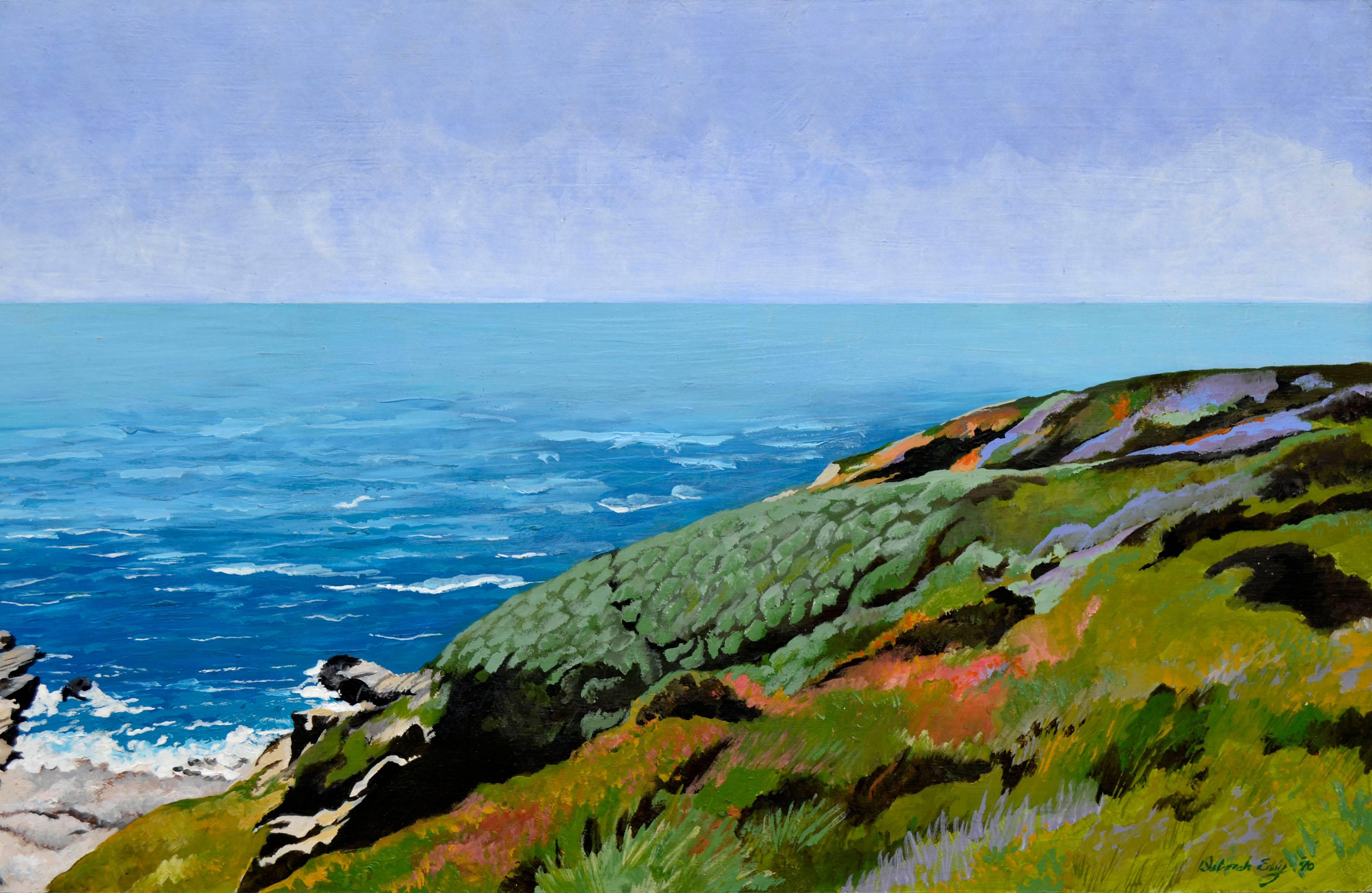 Beautiful panoramic scene of soberanes Point, located near Carmel-by-the-Sea, California; by Deborah Eddy (b.1943). Unframed. Image, 24