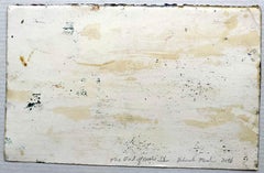 The End of Snow 14, oil painting on paper, black and blue, abstracted landscape