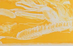 Deborah Freedman, "Watershed #13", monoprint, paesaggio giallo