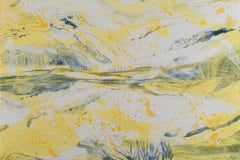 Deborah Freedman, "Watershed #14", monoprint, paesaggio giallo