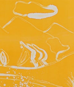 Deborah Freedman, « Watershed #16 », monotype, paysage jaune