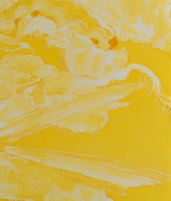 Deborah Freedman, "Watershed #17", monoprint, paesaggio giallo