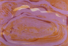 Deborah Freedman, "Watershed #21", monoprint, opera astratta nei toni del rosa e del viola