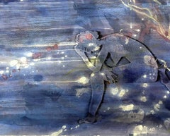 Deborah Freedman, "Watershed #4", monoprint, albero blu