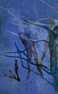 Deborah Freedman, « Watershed #6 », monotype, arbre bleu