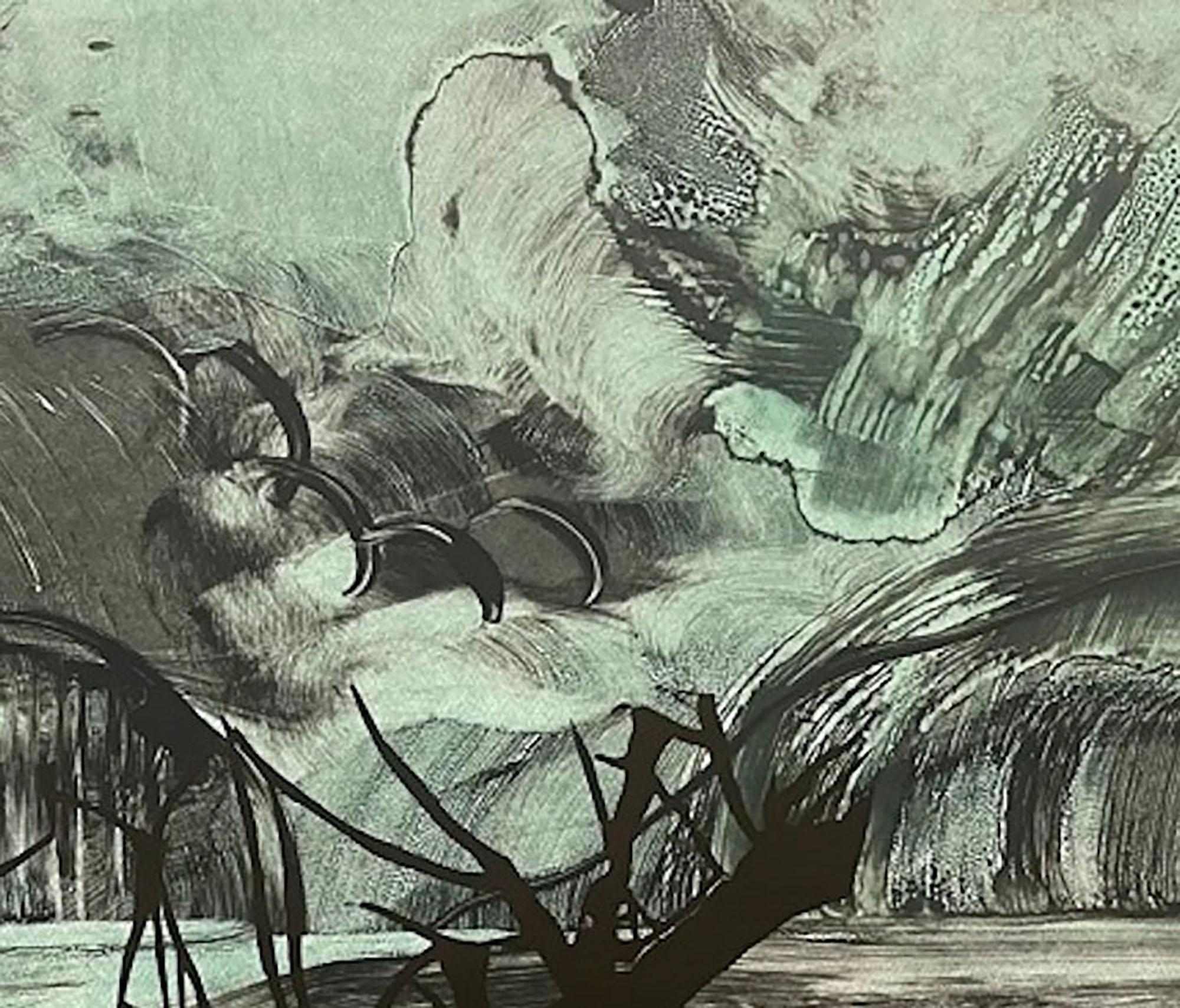 Watershed #10 - Gray Landscape Print by Deborah Freedman