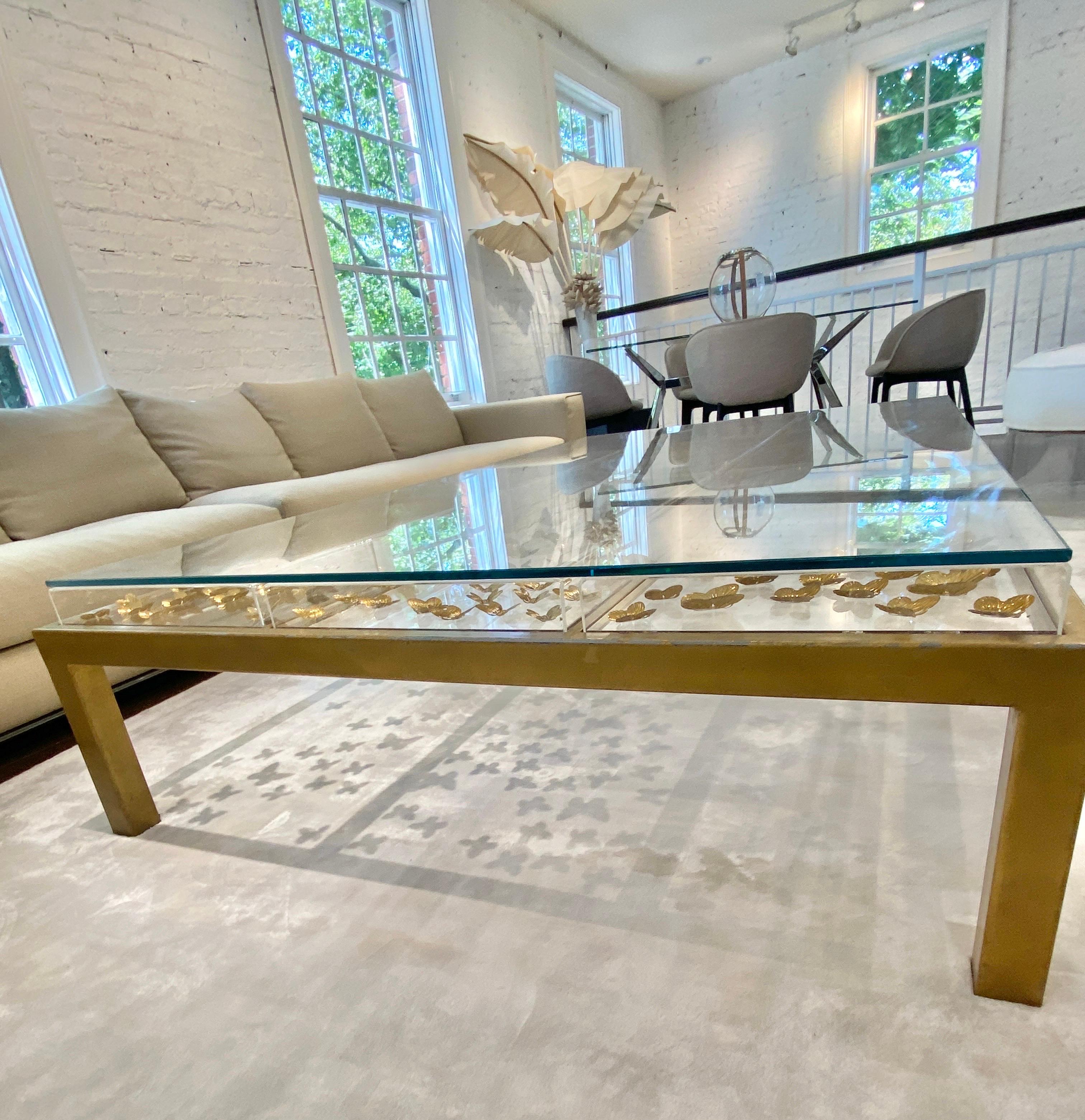 Contemporary Deborah French Butterfly Coffee Table 