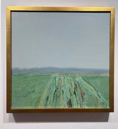 Deborah Hill, "Cabbage Hill", 20x20 Rural Farm Landscape Oil Painting on Canvas