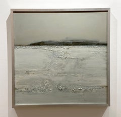 Deborah Hill, "Campos de invierno III", 30x30 Paisaje invernal Pintura al óleo sobre lienzo