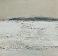 Deborah Hill, "Winter Fields III", 30x30 Winter Landscape Oil Painting on Canvas