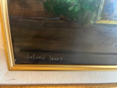 Victorian style Street Scene with Victorian Figures Framed Oil Painting