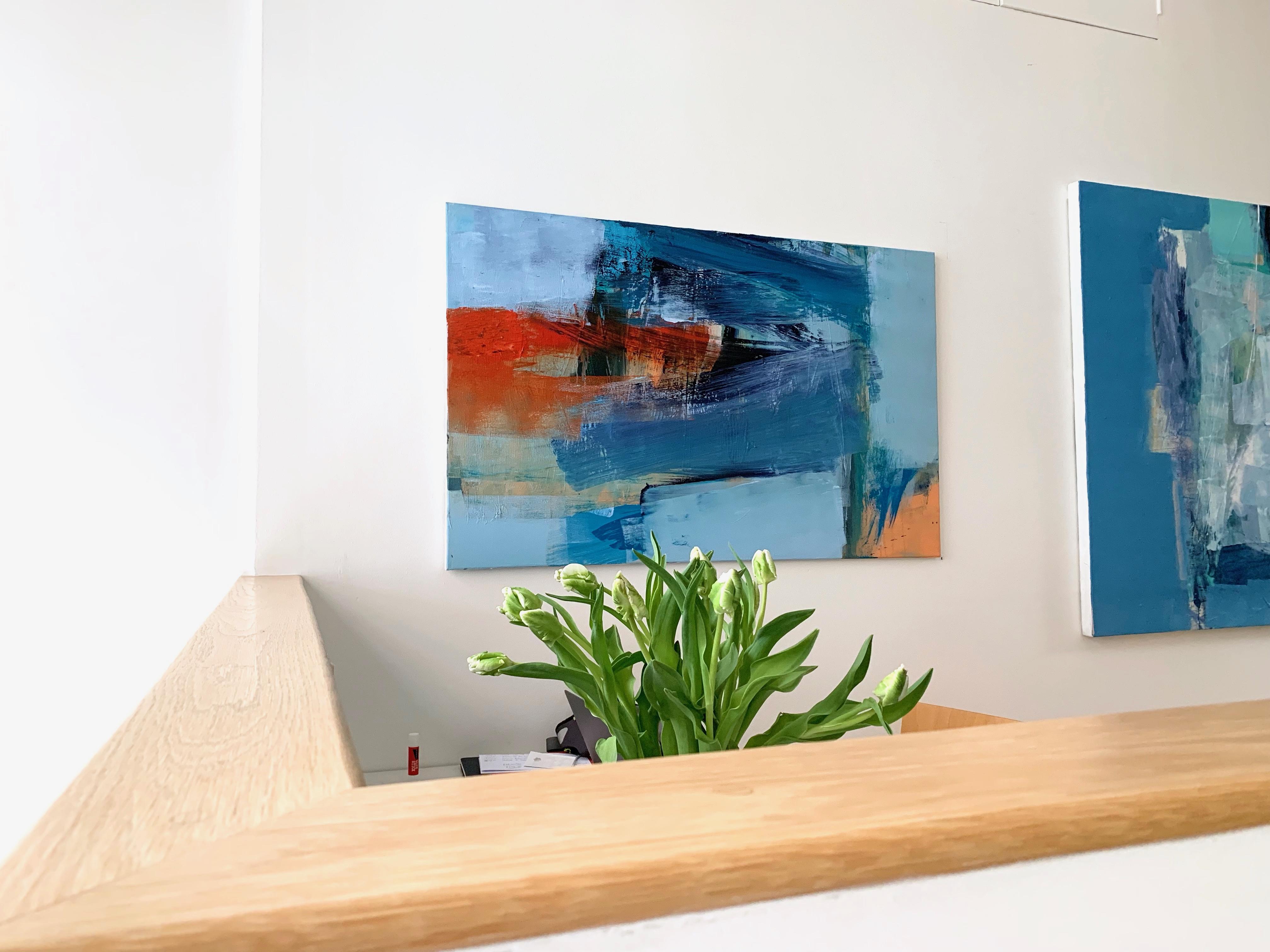 This is one of Deborah’s vibrant and energetic works on canvas, painted on the floor and wall, using her whole body.  Deborah Lanyon's large abstract paintings come from a generation of artists, mostly men, including John Hoyland, Frank Bowling,