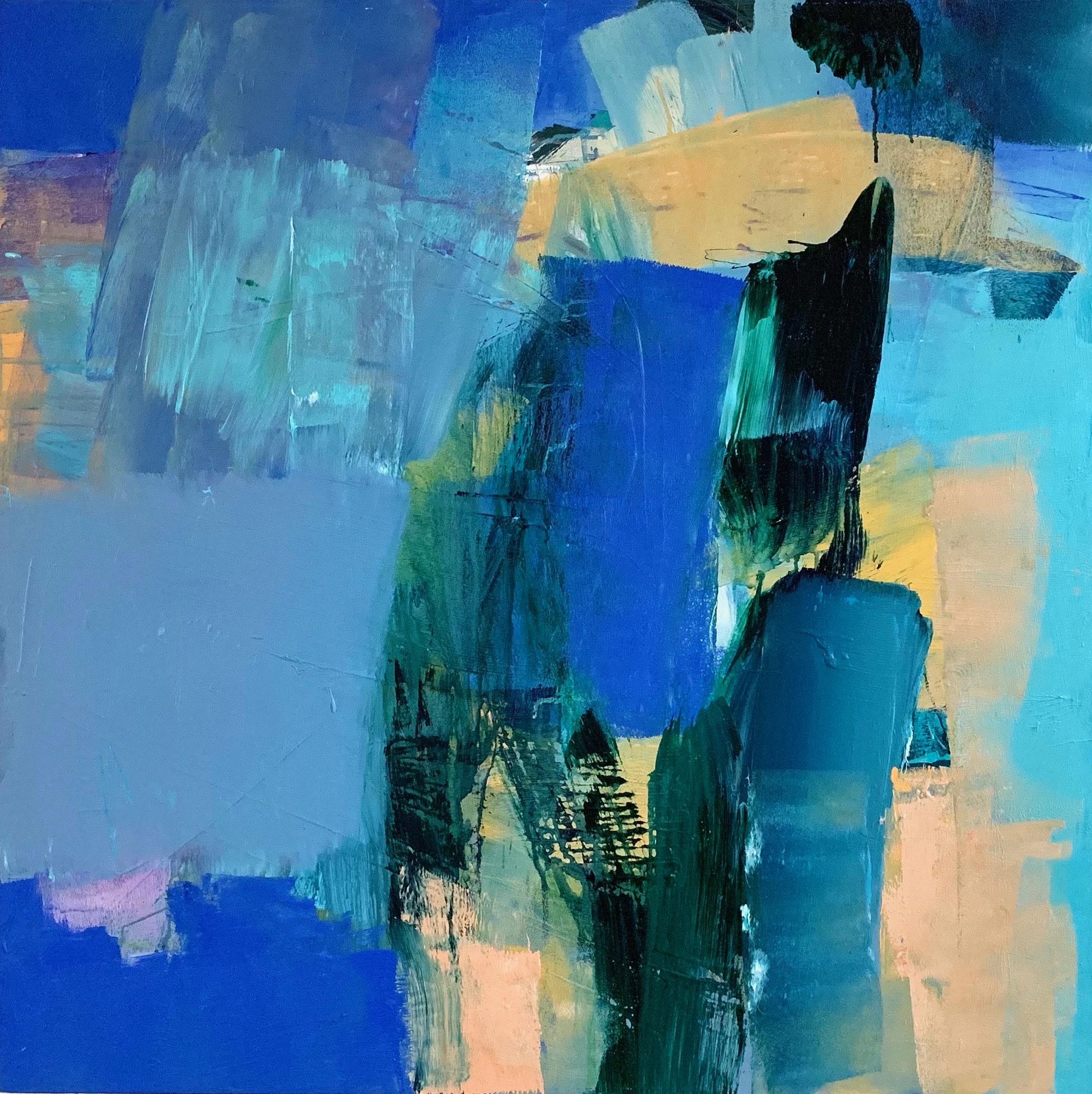 Marrakech: Abstract Painting by Deborah Lanyon with gold and blue