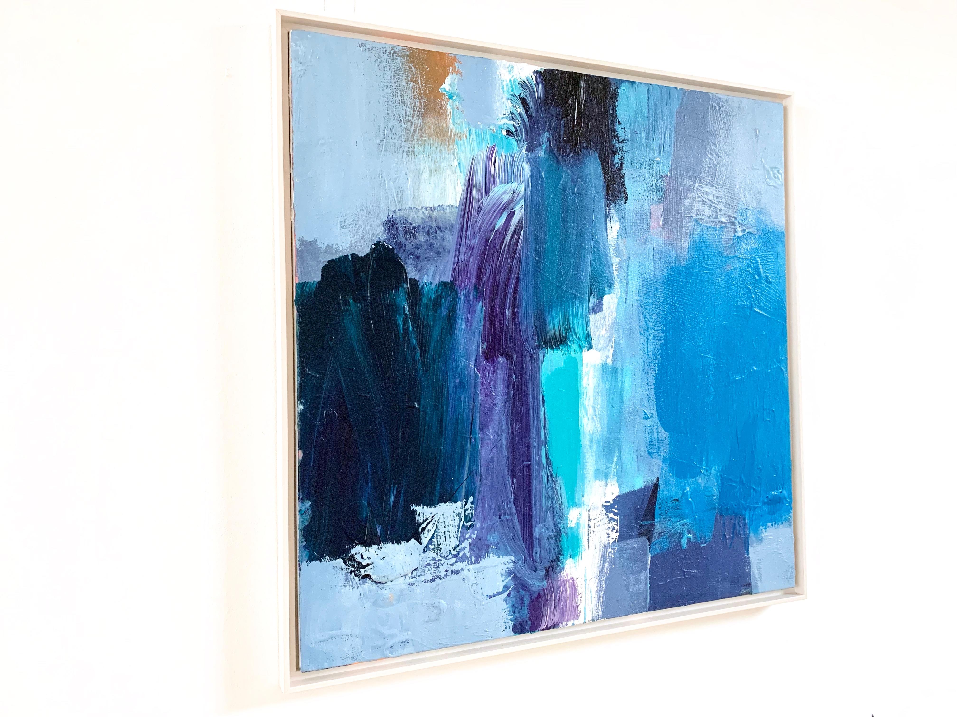 Rain: Blue Abstract Painting by Deborah Lanyon For Sale 2