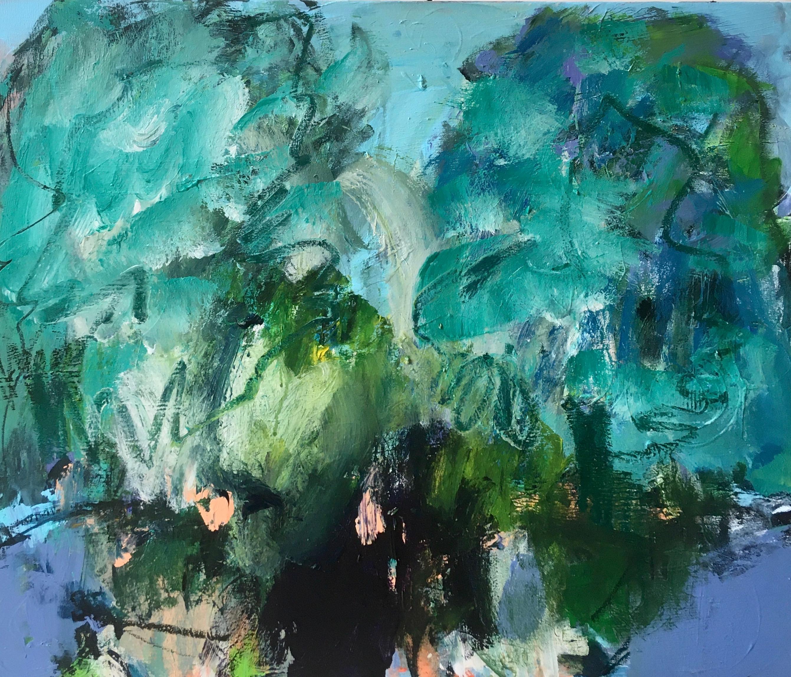 Deborah Lanyon Landscape Painting - Richmond Park I: Painting on canvas of Summer in the Park during the Lockdown