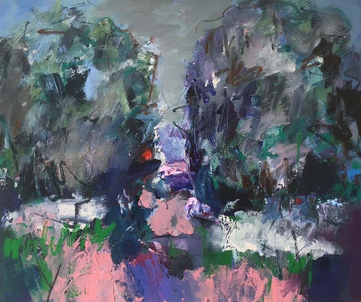 Deborah Lanyon Landscape Painting - Richmond Park IV: Painting on canvas of Summer in the Park during Lockdown