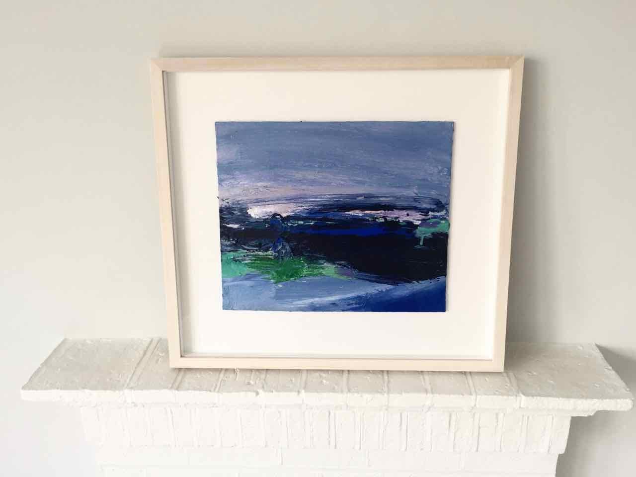 Salcombe Harbour: Small, Abstract, Gestural Painting in blue by Deborah Lanyon 1