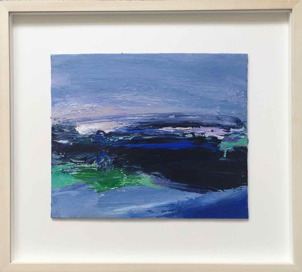 Salcombe Harbour: Small, Abstract, Gestural Painting in blue by Deborah Lanyon 2