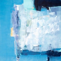 The Souk: Blue Abstract Painting by Deborah Lanyon