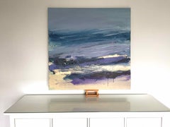 Winchelsea: Abstract Coastal Painting in Blues and Purples by Deborah Lanyon