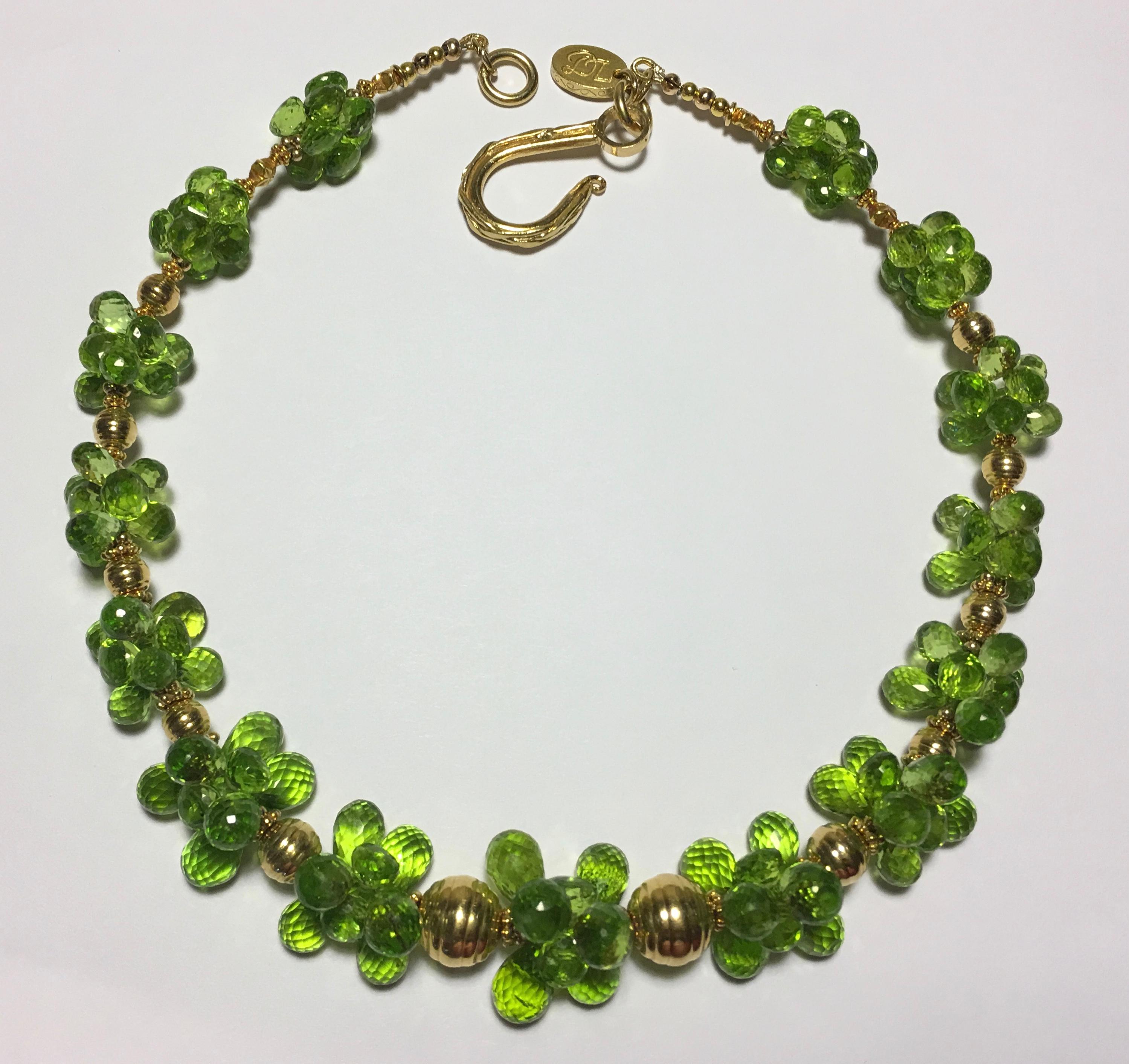 Deborah Liebman Peridot and Gold Choker In New Condition For Sale In Kansas City, MO