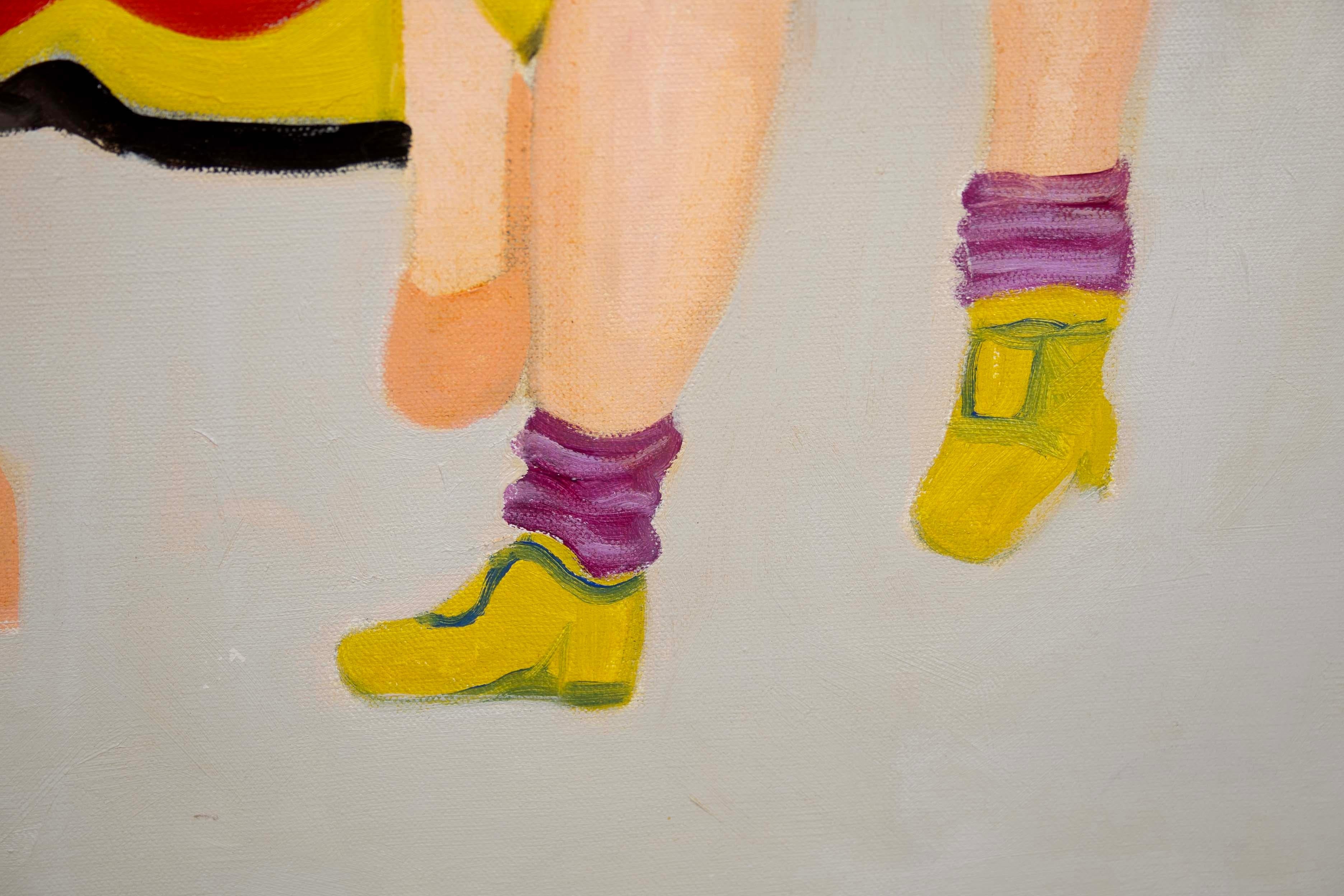 Pittura a olio su tela firmata da Deborah Marlowe Kashdan The Chicago Girls con cornice in vendita 2