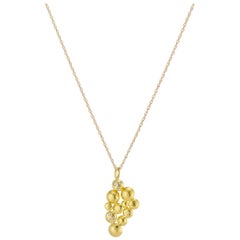 Deborah Meyers Experience Diamonds, Gold, Grapes Cluster Charm Pendant Necklace