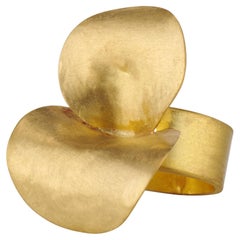 Deborah Meyers Sculptural Contemporary Gold Cocktail Ring