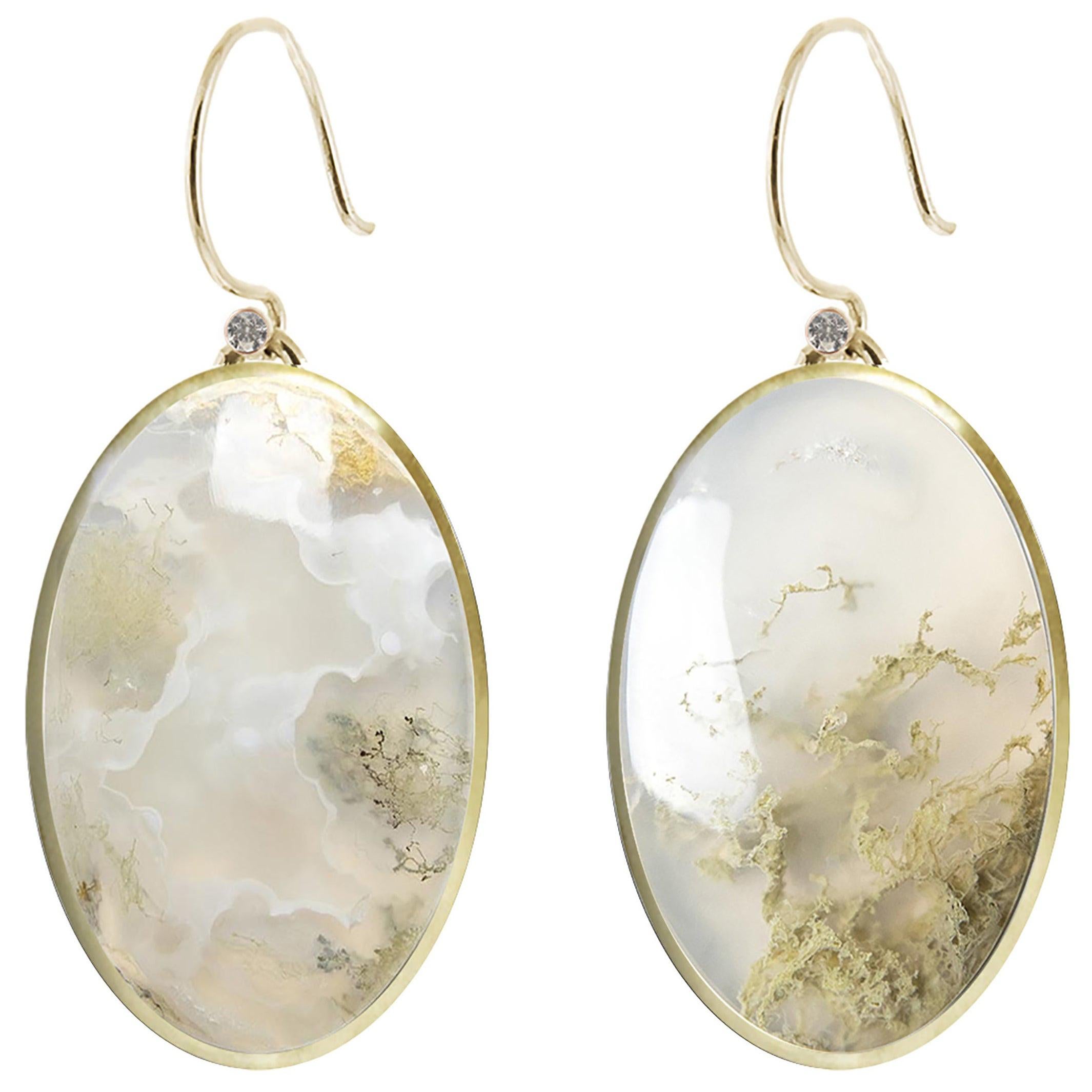 Black Agate Turquoise 18 Karat Yellow Gold Chandelier Tear Drop Long