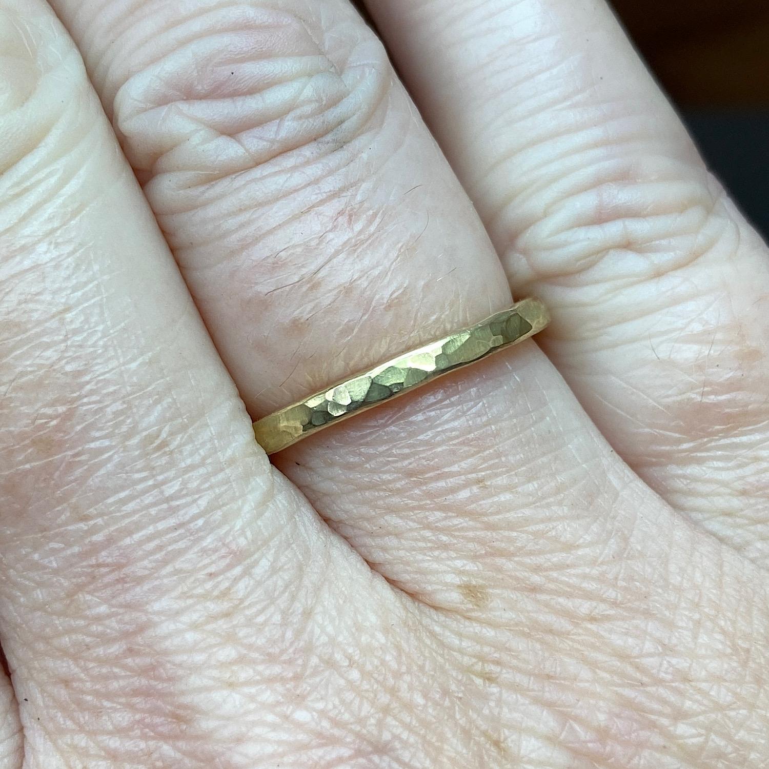 Women's or Men's Deborah Murdoch 18 Karat Yellow Gold Textured Ring For Sale