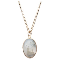 Deborah Murdoch 18Kt Gold Vermeil Moss Agate Necklace