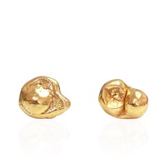 Deborah Murdoch 18Kt Gold Vermeil Pinch Stud Earrings