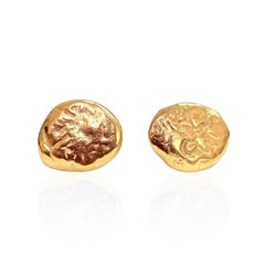 Deborah Murdoch 18Kt Gold Vermeil Pinch Stud Earrings