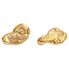 Deborah Murdoch 18Kt Gold Vermeil Pinch Stud Earrings