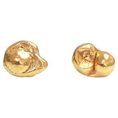 Deborah Murdoch 18Kt Gold Vermeil Pinch Stud Earrings