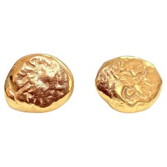 Deborah Murdoch 18Kt Gold Vermeil Pinch Stud Earrings