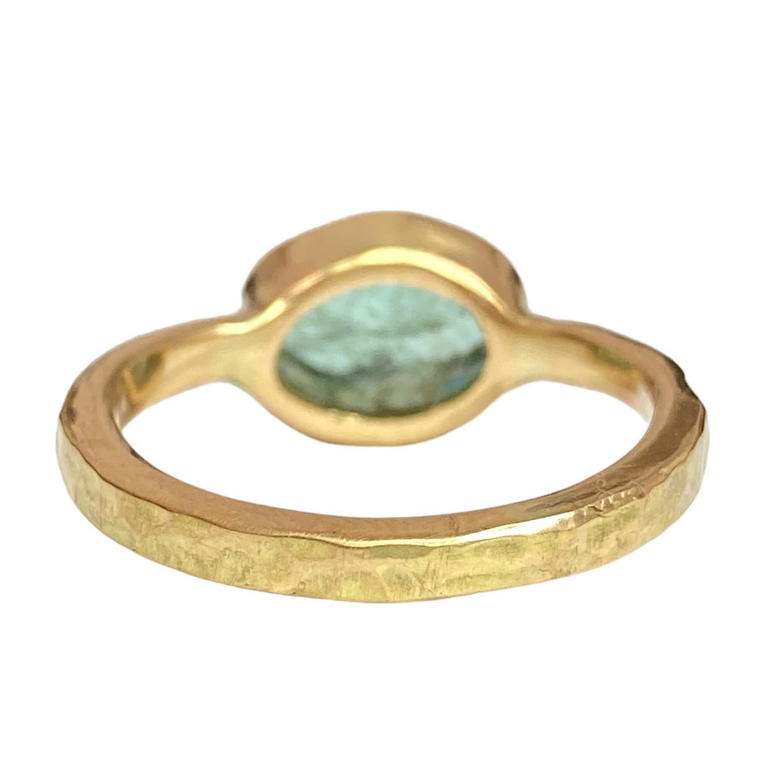 Oval Cut Deborah Murdoch 18kt Yellow Gold 2.0ct Green Paraiba Ring For Sale