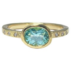 Deborah Murdoch 18kt Yellow Gold Paraiba Diamond Ring Deborah Murdoch 18kt Yellow Gold Paraiba Diamond Ring