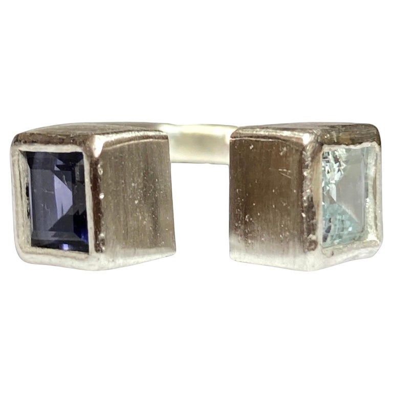 Bague En Argent 925 Avec Iolite - Pierre Principale 2,13 Ct Taille Rayonnante, Taille 56, Occasion Très Bon état