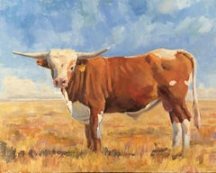 Antique Bevo (Contemporary Realistic Cow Oil Painting)
