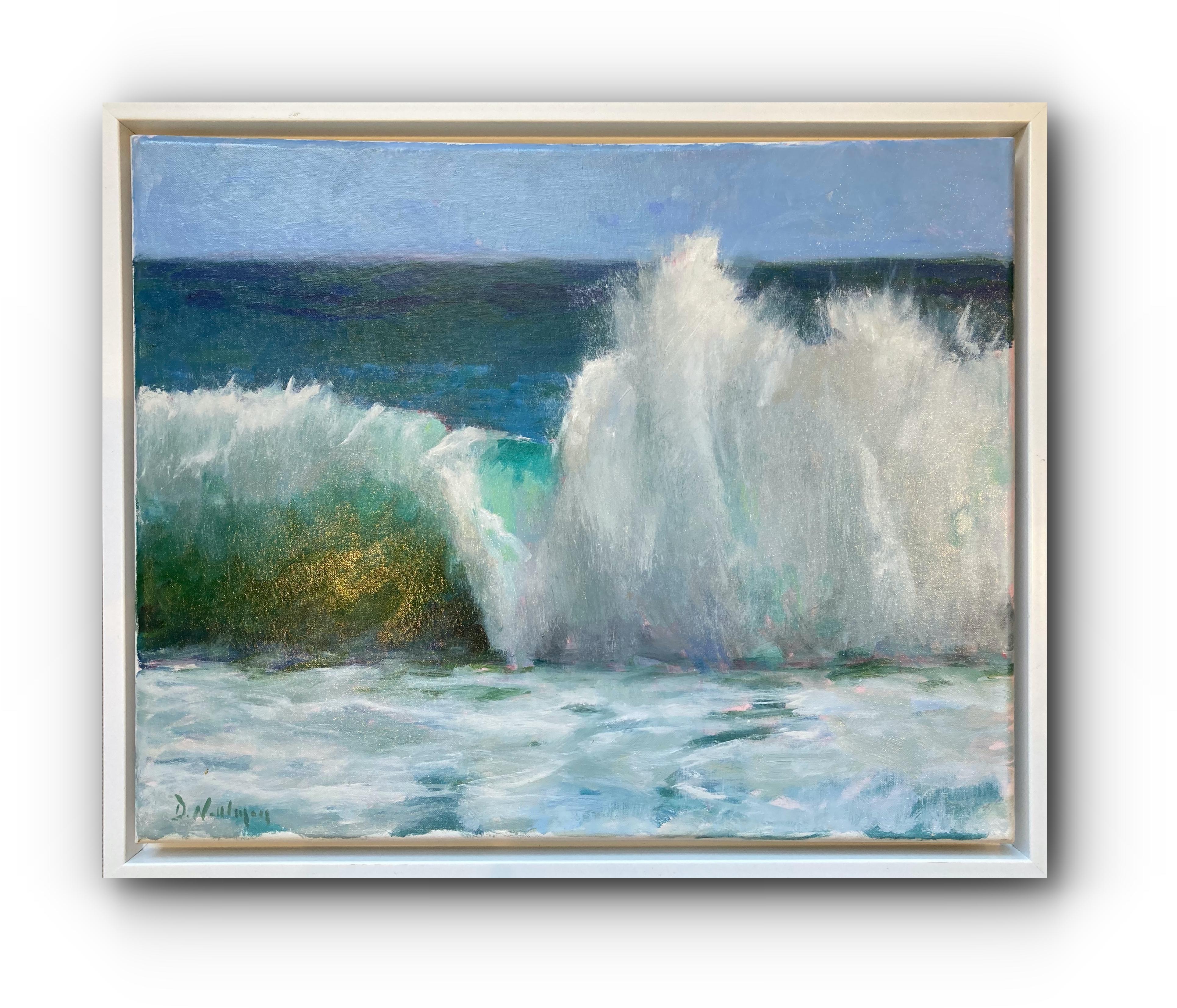Wave (gerahmtes zeitgenössisches Seelandschaftsgemälde) – Painting von Deborah Newman