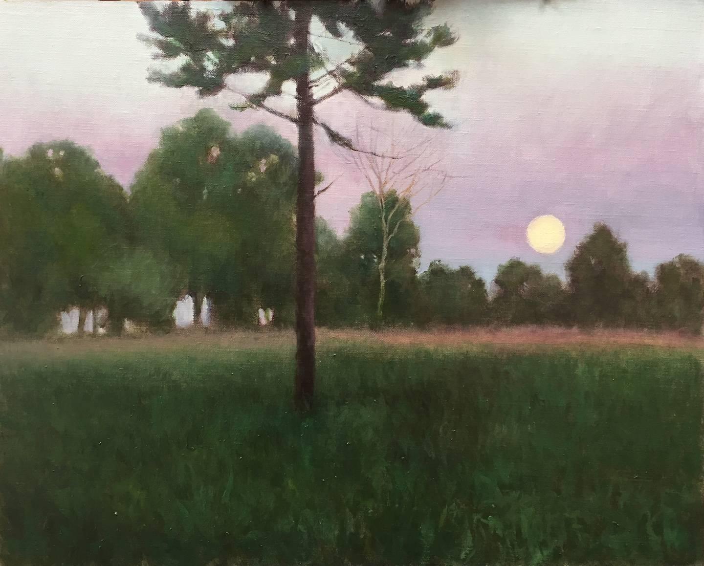 Deborah Paris Landscape Painting - April Moonrise